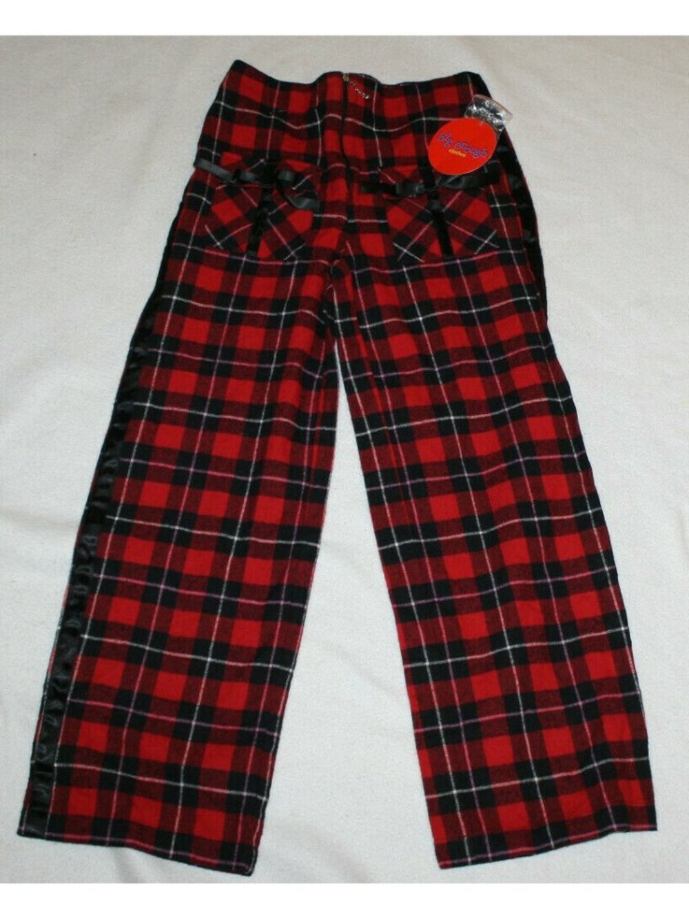 New Girl Big Enough  Buffalo Plaid Holiday Crop Tuxedo Pants Size M 10/12